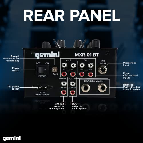Gemini MXR-01BT DJ Mixer with Bluetooth