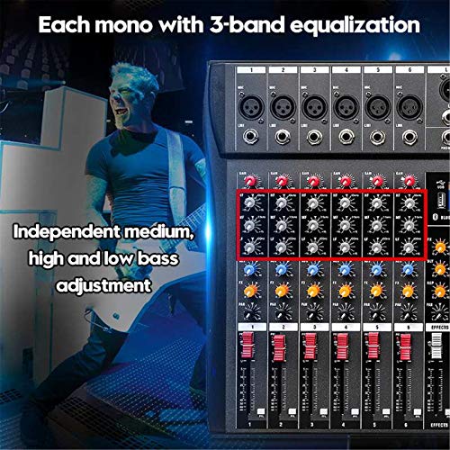 6-Channel Bluetooth DJ Mixer with USB Support