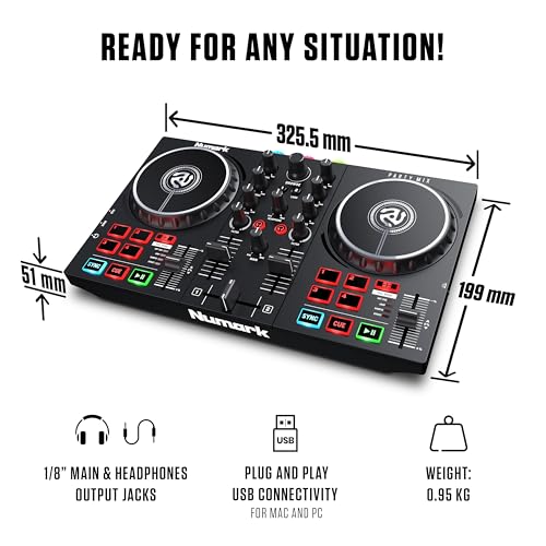 Numark Party Mix 2 DJ Bundle with Speakers & Lights