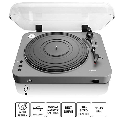 Lenco L-85 Grey USB Semi-Automatic Turntable