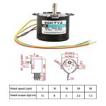 Miniature 220V High Torque Electric Motor 10RPM