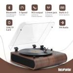 Bluetooth Turntable with Built-in Speakers & FM Radio