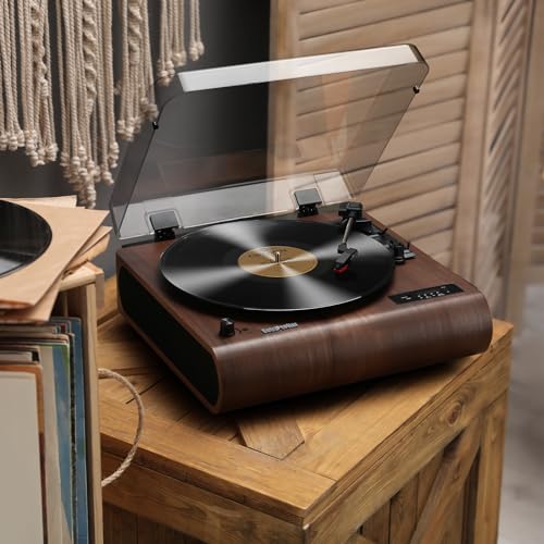 Bluetooth Turntable with Built-in Speakers & FM Radio