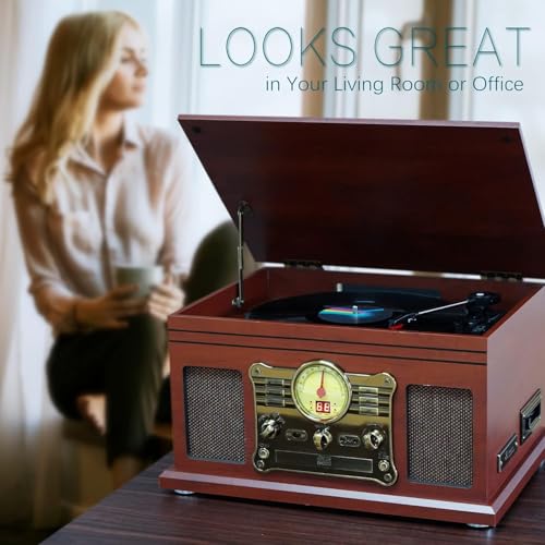 10-in-1 Bluetooth Vinyl Record Player & Turntable