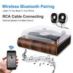 VOSTERIO Bluetooth Turntable with Built-in Speakers