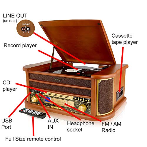 Denver 8-in-1 Retro Record Player HiFi System