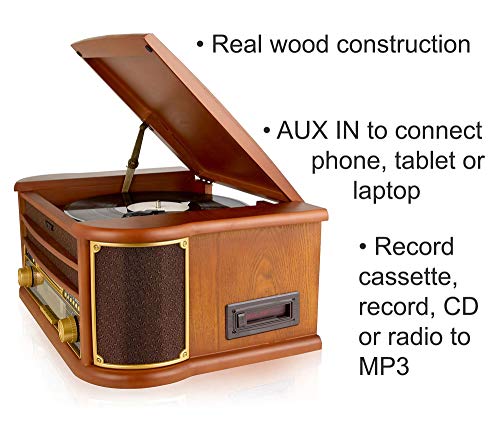Denver 8-in-1 Retro Record Player HiFi System