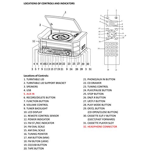 Denver 8-in-1 Retro Record Player HiFi System