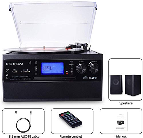 DIGITNOW! Bluetooth Vinyl Record Player with Speakers