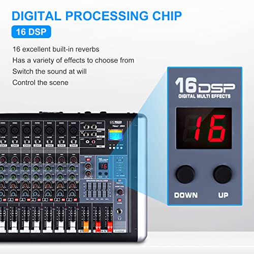 8-Channel Mixer with DSP Reverb Effects for DJs