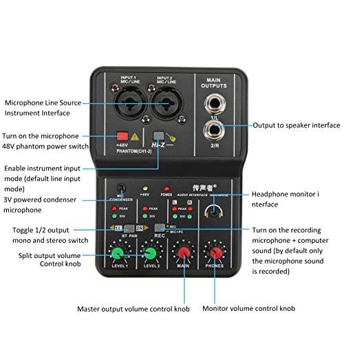 Mini USB Audio Mixer with 40dB Gain