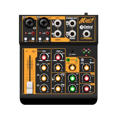 Mini4 Professional Audio Mixer for DJ and Streaming