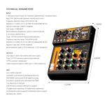 Mini4 Professional Audio Mixer for DJ and Streaming
