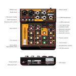 Mini4 Professional Audio Mixer for DJ and Streaming