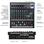 8-Channel Professional Audio Mixer for DJs