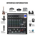 8-Channel Professional Audio Mixer for DJs