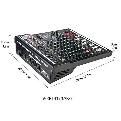 8-Channel Professional Audio Mixer for DJs