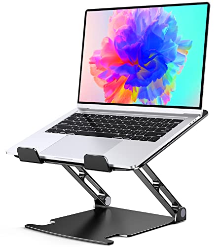 Adjustable Aluminum Laptop Stand for DJs - Black