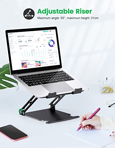 Adjustable Aluminum Laptop Stand for DJs - Black