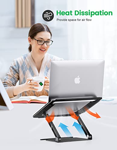 Adjustable Aluminum Laptop Stand for DJs - Black