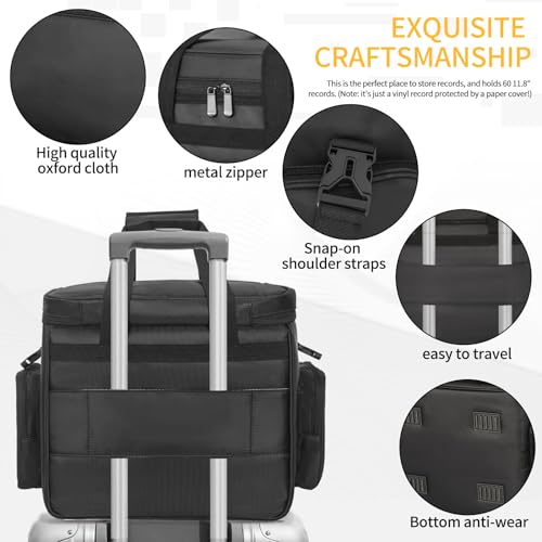 BQKOZFIN Vinyl Records Storage Bag for 30 LPs