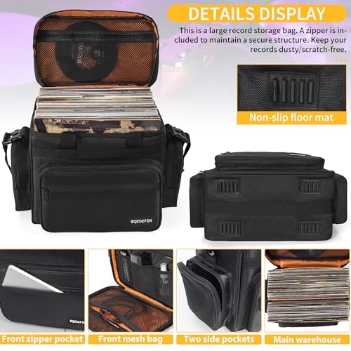 BQKOZFIN Vinyl Records Storage Bag for 30 LPs