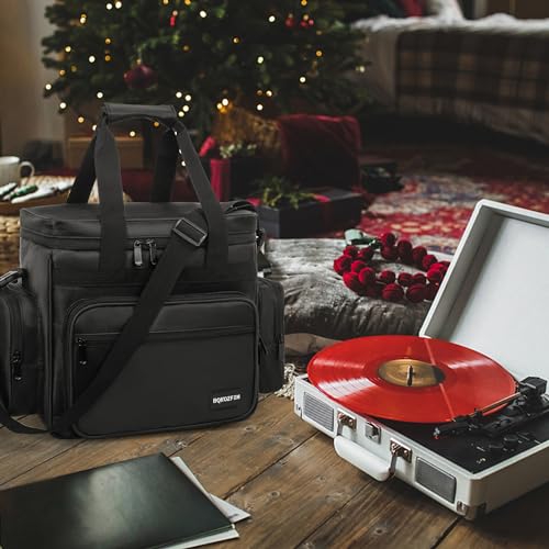 BQKOZFIN Vinyl Records Storage Bag for 30 LPs