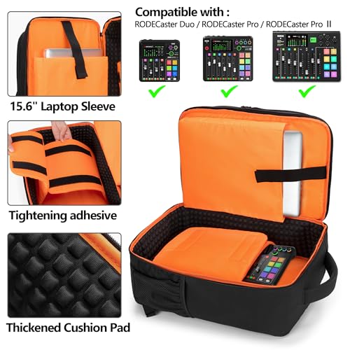 PGmoon DJ Mixer Travel Case Backpack for RODECaster