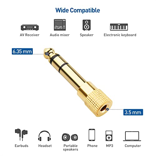 5-Pack 3.5mm to 6.35mm Headphone Adapters