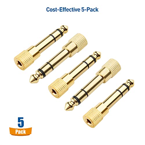 5-Pack 3.5mm to 6.35mm Headphone Adapters