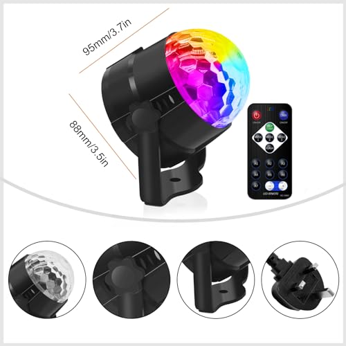 360° Sound Activated Disco Ball Light with Remote