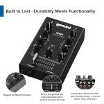 Gemini MM1 Compact 2-Ch DJ Mixer (Black)