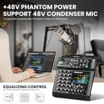 6-Channel Audio Mixer with Bluetooth Connectivity