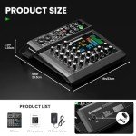 6-Channel Audio Mixer with Bluetooth Connectivity