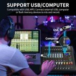XTUGA CT80 8-Channel Audio Mixer with Digital Effects