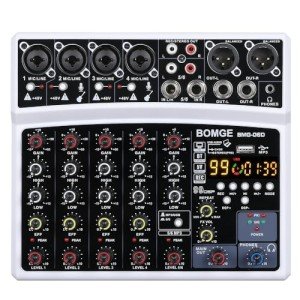 6-Channel DJ Mixer with Bluetooth & Effects (White)