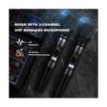 BOMGE 04E 4-Channel Karaoke Mixer with Wireless Mics