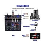 BOMGE 04E 4-Channel Karaoke Mixer with Wireless Mics