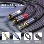 RCA to 3.5mm Male Audio Splitter Cable