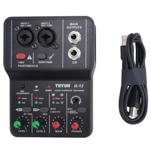 VOANZO Mini USB Audio Mixer for Microphones & Guitars