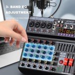 BOMGE 06A 6-Channel DJ Audio Mixer with Bluetooth