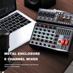 BOMGE 06A 6-Channel DJ Audio Mixer with Bluetooth