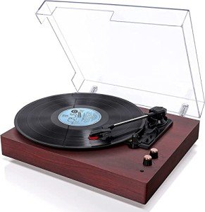 VOKSUN Bluetooth Portable Vinyl Turntable with Speakers