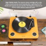 Roxel VRP-60 Vinyl Turntable with Bluetooth Speakers