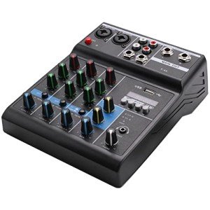 Grnlucja 4-Channel Bluetooth DJ Mixer Console