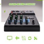 Grnlucja 4-Channel Bluetooth DJ Mixer Console