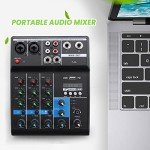 Grnlucja 4-Channel Bluetooth DJ Mixer Console