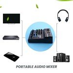 Grnlucja 4-Channel Bluetooth DJ Mixer Console