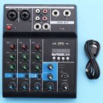 Grnlucja 4-Channel Bluetooth DJ Mixer Console