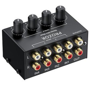 4-Channel Mini Passive RCA Audio Mixer